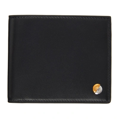 Versace Medusa Leather Bi-fold Wallet In Black