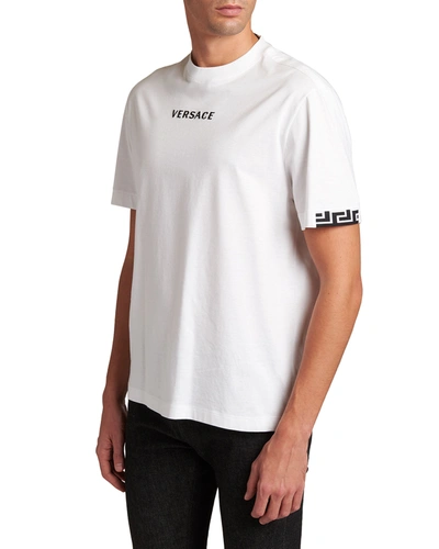 Versace White T-shirt With Contrasting Logo Lettering