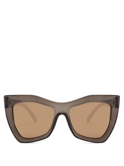 Le Specs Kick It Cat Eye Mirrored Sunglasses, 54mm In Pebble/rust Revo Mirror