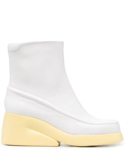 Camper Kaah Block-heel Boots In White