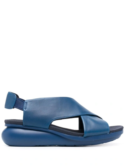 Camper Balloon Slingback Wedge Sandal In Navy