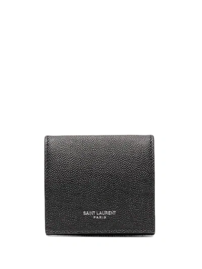 Saint Laurent Mini Paris Foldable Coin Pouch In Black