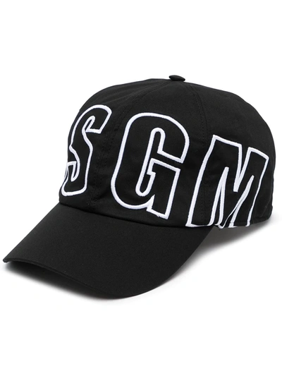 Msgm Baseball Cap With Logo In Black