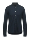 Circolo 1901 - Navy Blue Piqu Stretch Cotton Shirt Cn2968 In Dark Blue
