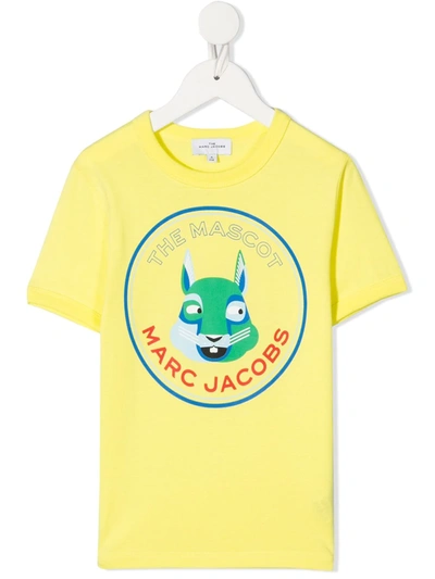 Marc Jacobs Kids' Mascot Logo Print T-shirt In Yellow