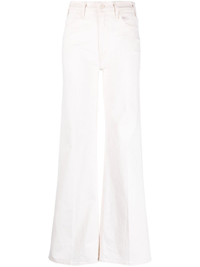 Mother The Hustler Roller Wide-leg Jeans In White