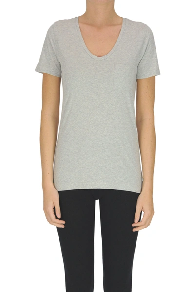 Closed Melange Cotton T-shirt In Light Grey