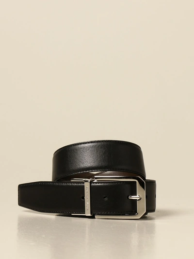 Ermenegildo Zegna Belt In Reversible Leather In Black