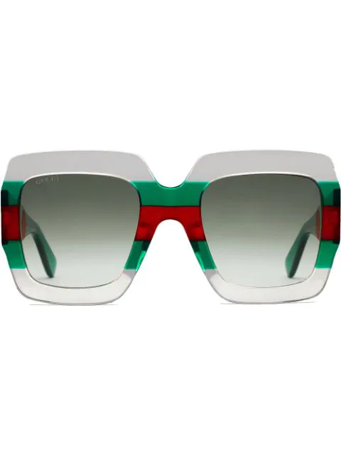 gucci square acetate sunglasses with signature web