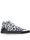 Adidas By Stella Mccartney Treino Leopard Print High-top Sneakers In Ftwwht,cblack,clowhi