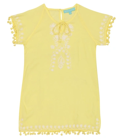 Melissa Odabash Kids' Baby Sophia Embroidered Kaftan In Yellow