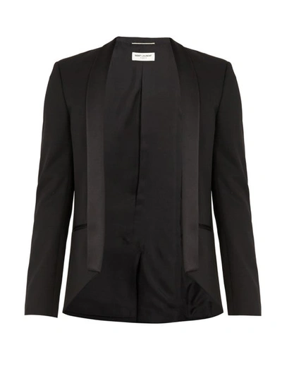 Saint Laurent Shawl Collar Wool Jacket In Black