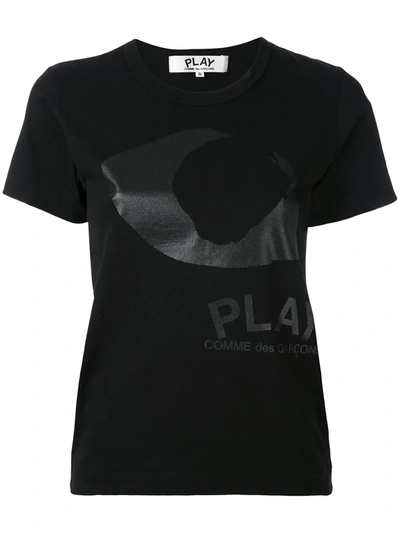 Comme Des Garçons Play Eye Print T-shirt In Black