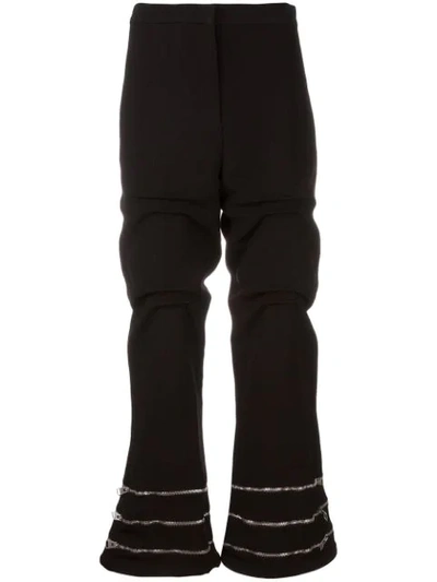 Jw Anderson Black Gathered Trousers With Zip Details