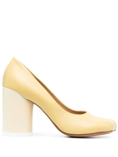 Mm6 Maison Margiela Pumps With Cylinder Heel In Yellow