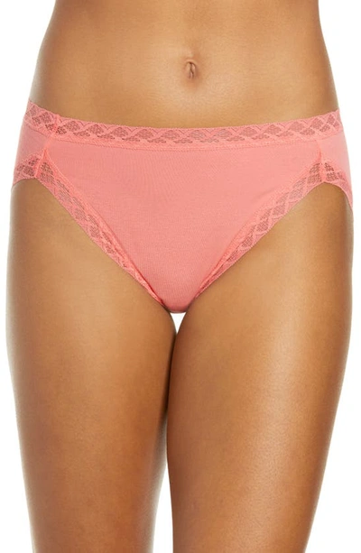 Natori Bliss Cotton French Cut Briefs In Papaya