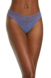 Natori Bliss Perfection Thong In Blue Indigo