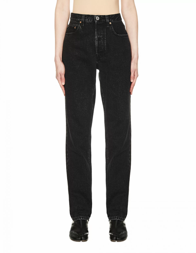 Vetements Slit-cuff Distressed Wide-leg Jeans In Black