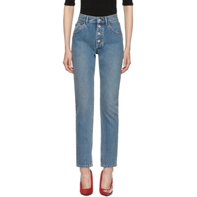 Balenciaga Tube High-rise Straight-leg Jeans In Blue | ModeSens