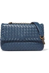 Bottega Veneta Olimpia Small Intrecciato Leather Shoulder Bag In Denim Denim|blu