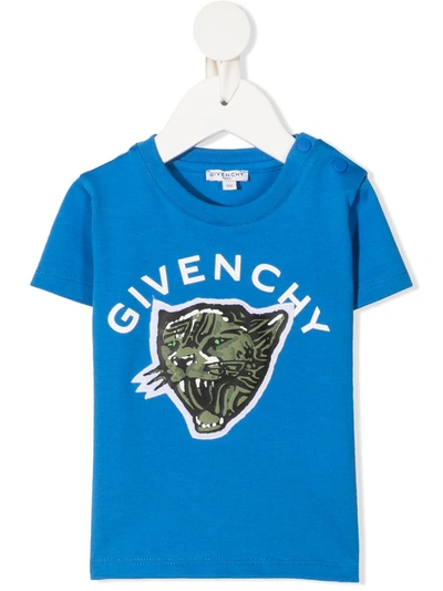 Givenchy Babies' Logo-print Short-sleeved T-shirt In 蓝色