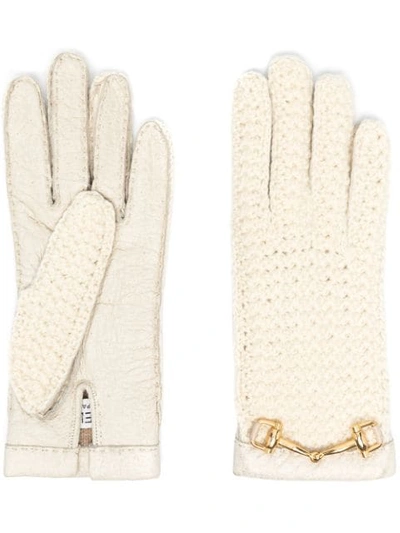 Pre-owned Celine 1970s  Horsebit Gloves In Neutrals
