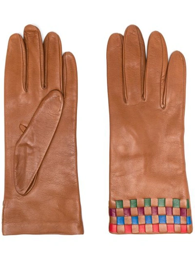 Pre-owned Missoni 1980s Woven Gloves In Brown