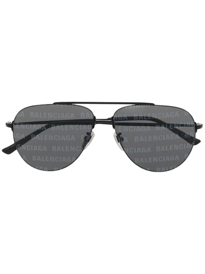 Balenciaga Invisible Aviator-frame Sunglasses In Grey