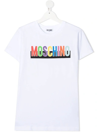 Moschino Teen Logo-print Short-sleeved T-shirt In White