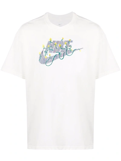 Nike Move To Zero Embroidered T-shirt In Pure