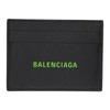 Balenciaga Black & Green Cash Card Holder In 1063 Black/