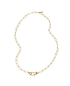 Adornia Lock Paper Clip Chain Necklace In White