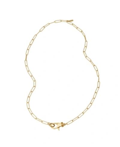 Adornia Lock Paper Clip Chain Necklace In Yellow