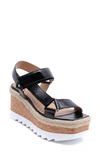 Marc Fisher Ltd Gylian Platform Wedge Sandal In Black Patent Leather