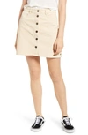 Roxy Unforgettable Fall Corduroy Miniskirt In Ivory Cream