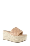 Marc Fisher Ltd Velia Espadrille Platform Sandal In Nude Leather