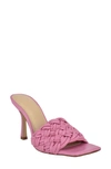 Marc Fisher Ltd Draya Woven Stiletto Slide Sandals In Azalea Pink Leather