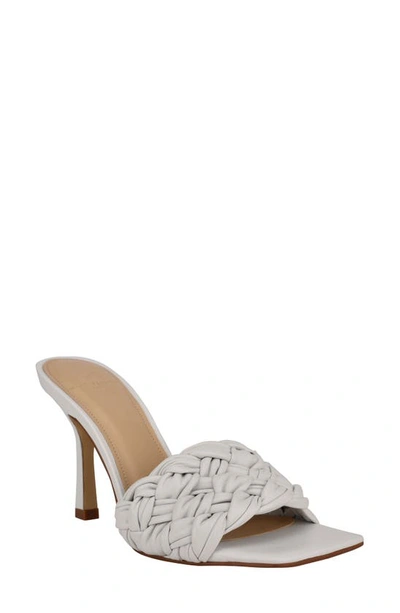 Marc Fisher Ltd Draya Woven Stiletto Slide Sandals In White