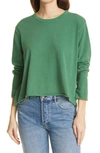 The Great The Long Sleeve Crop Tee In Bottle Green