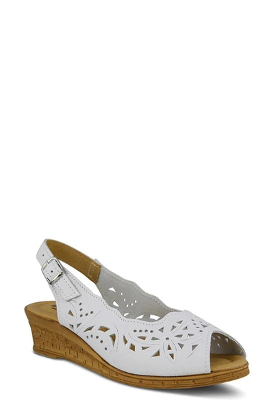 Spring Step Orella Slingback Sandal In White Leather