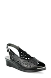 Spring Step Orella Slingback Sandal In Black/ Black Leather