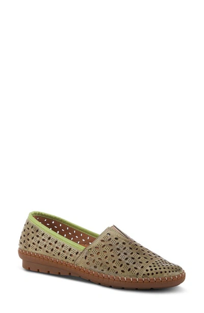 Spring Step Oralis Loafer In Olive Green Leather