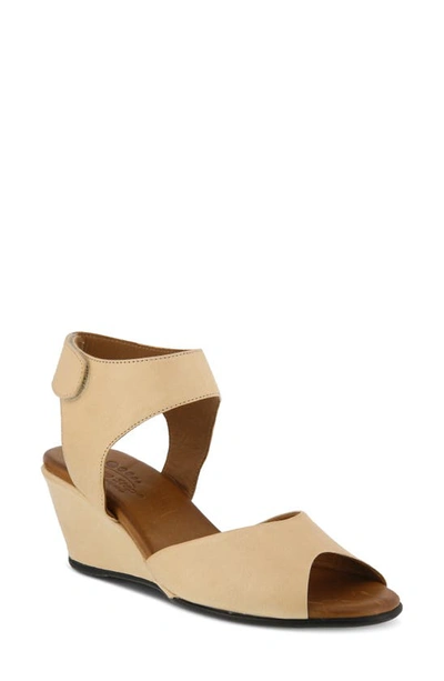 Spring Step Marjory Sandal In Beige Leather