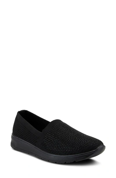Flexus By Spring Step Century Slip-on Sneaker In Black Fabric