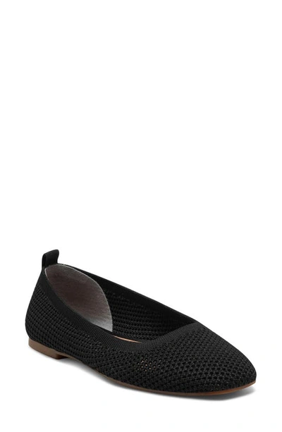 Lucky Brand Daneric Womens Perforated Square Toe Ballet Flats In Black