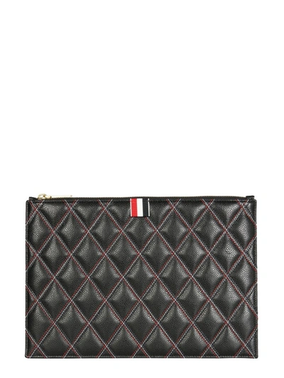 Thom Browne Small Document Holder With Logo In Black