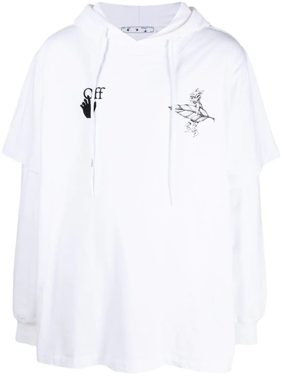 Off-white Graphic-print Hoodie In White