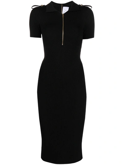 Az Factory Mybody Ribbed Stretch-knit Dress In Black