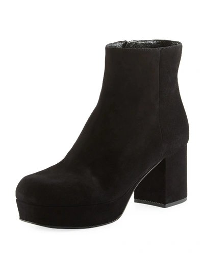 Prada Suede Platform Block-heel Boot