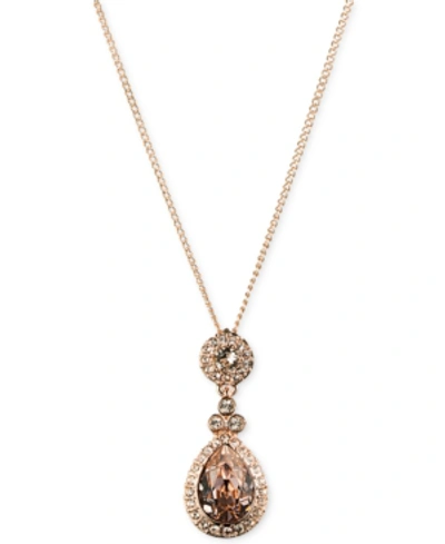 Givenchy Necklace, Swarovski Element Teardrop Pendant In Rose Gold-tone